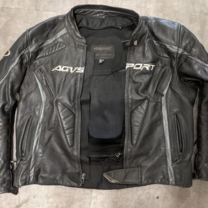 AGV Sport Dragon Leather Motorcycle Jacket Black/Black